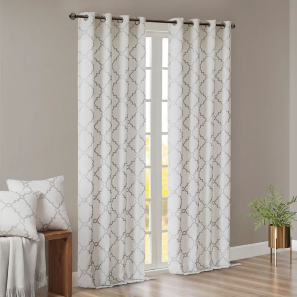 Madison Park Saratoga 50" X 84-Inch Grommet Top Window Curtain Panels